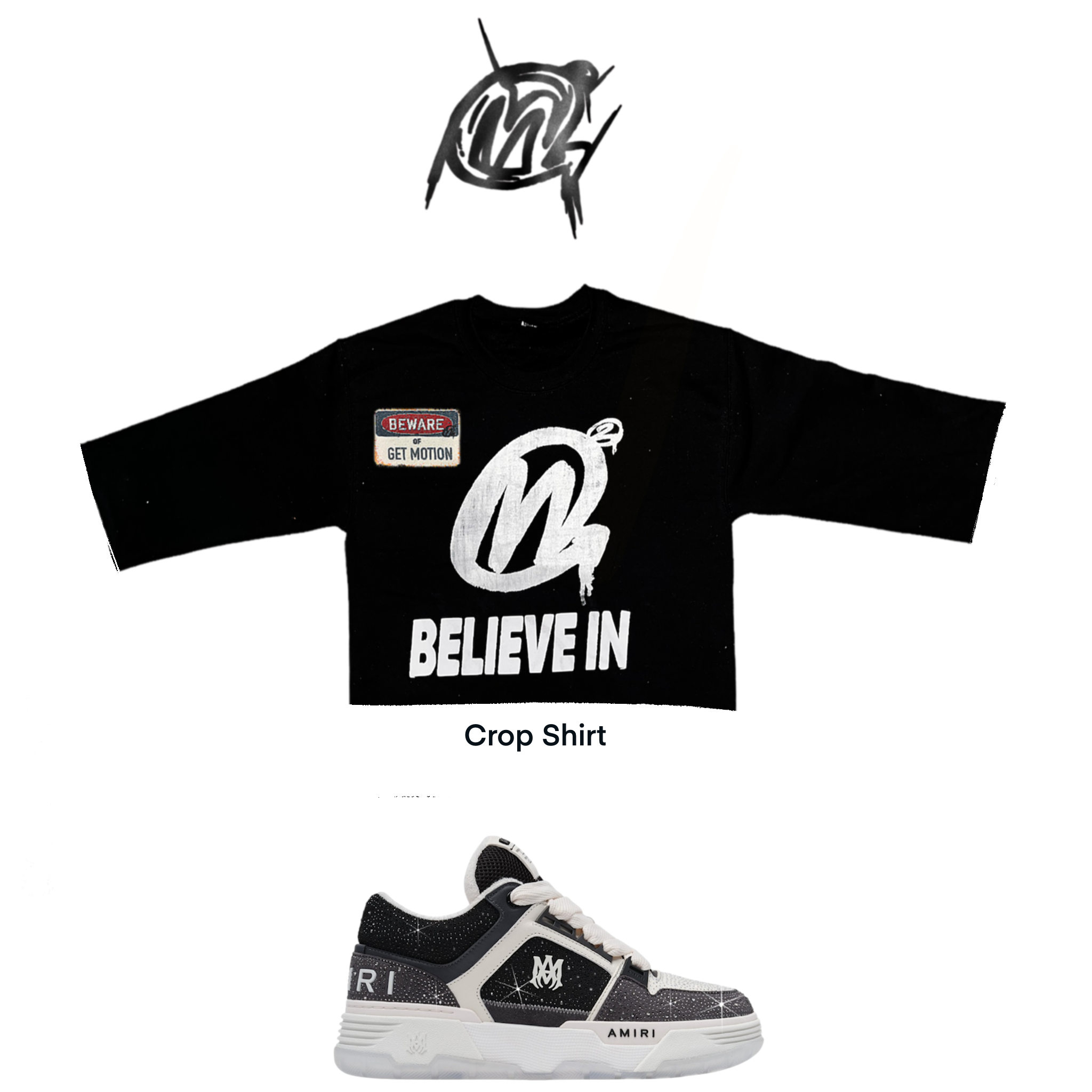 Crop Black OG graffiti shirt